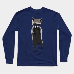 Cute Raccoon Illustration Long Sleeve T-Shirt